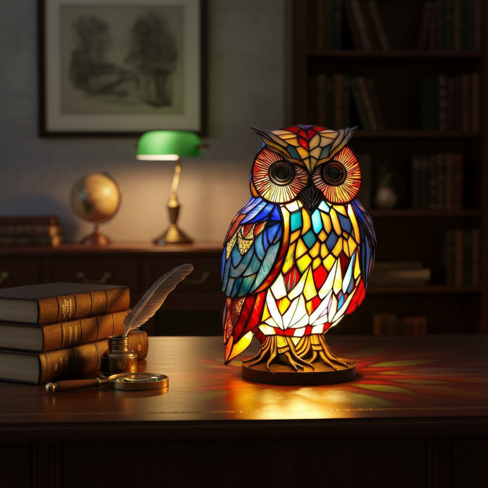 Gufo Elegante – lampada a forma di gufo, foto 2