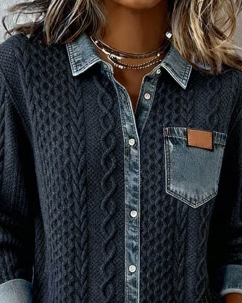 Camicia donna in maglia a trecce Ornella - foto 2