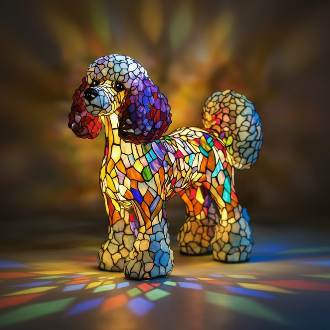Fiamma di Cristallo – lampada decorativa con effetto vetro colorato
