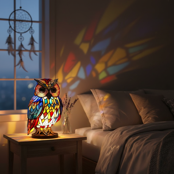 Gufo Elegante – lampada a forma di gufo, foto 3