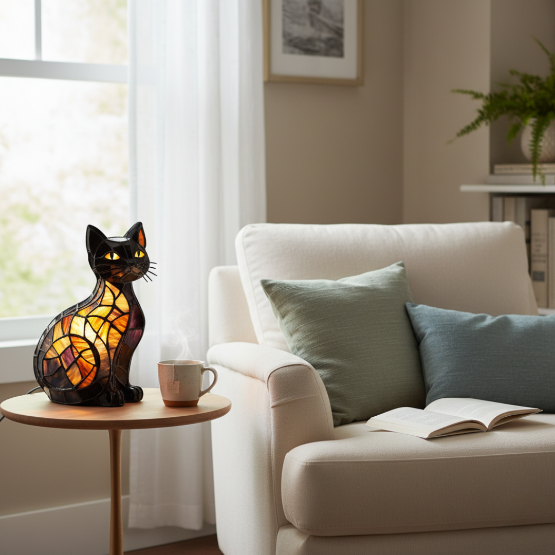 Gatto di Mezzanotte – lampada a forma di gatto, foto 3