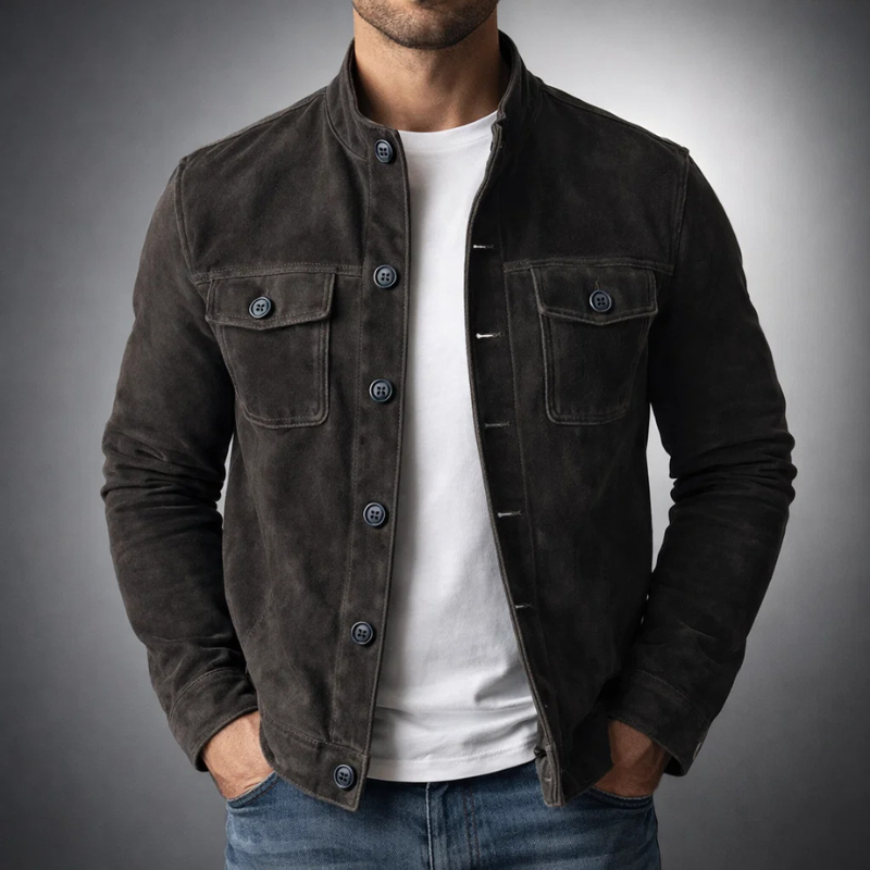 Bomber uomo scamosciato premium Tommaso - foto 4