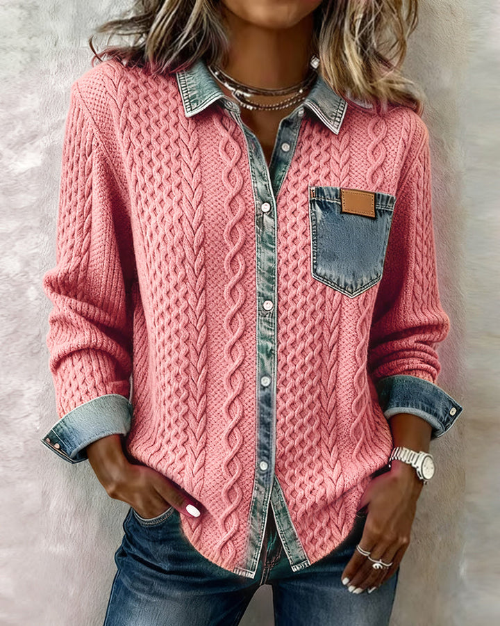 Camicia donna in maglia a trecce Ornella - foto 7
