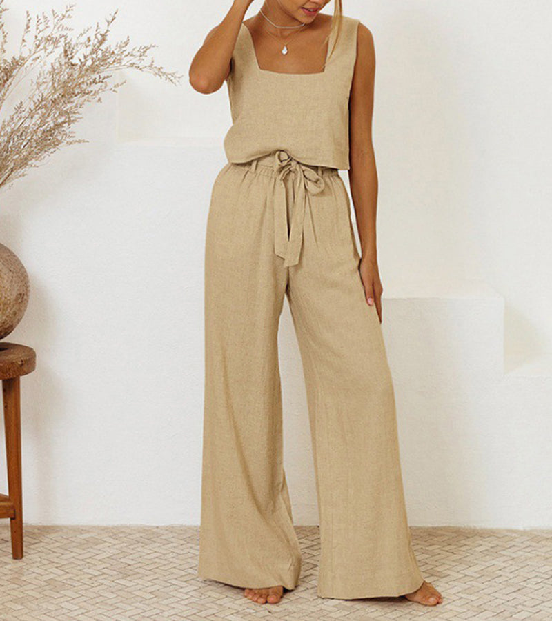 Gaia | Completo Top Minimalista e Pantaloni Svasati