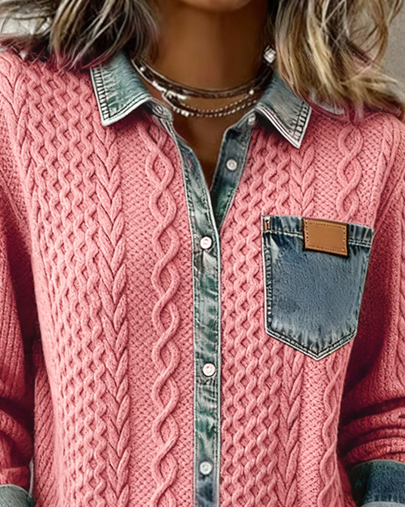 Camicia donna in maglia a trecce Ornella - foto 8