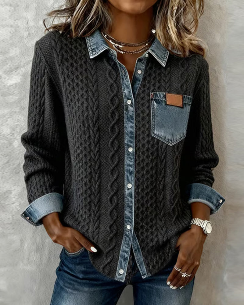 Camicia donna in maglia a trecce Ornella
