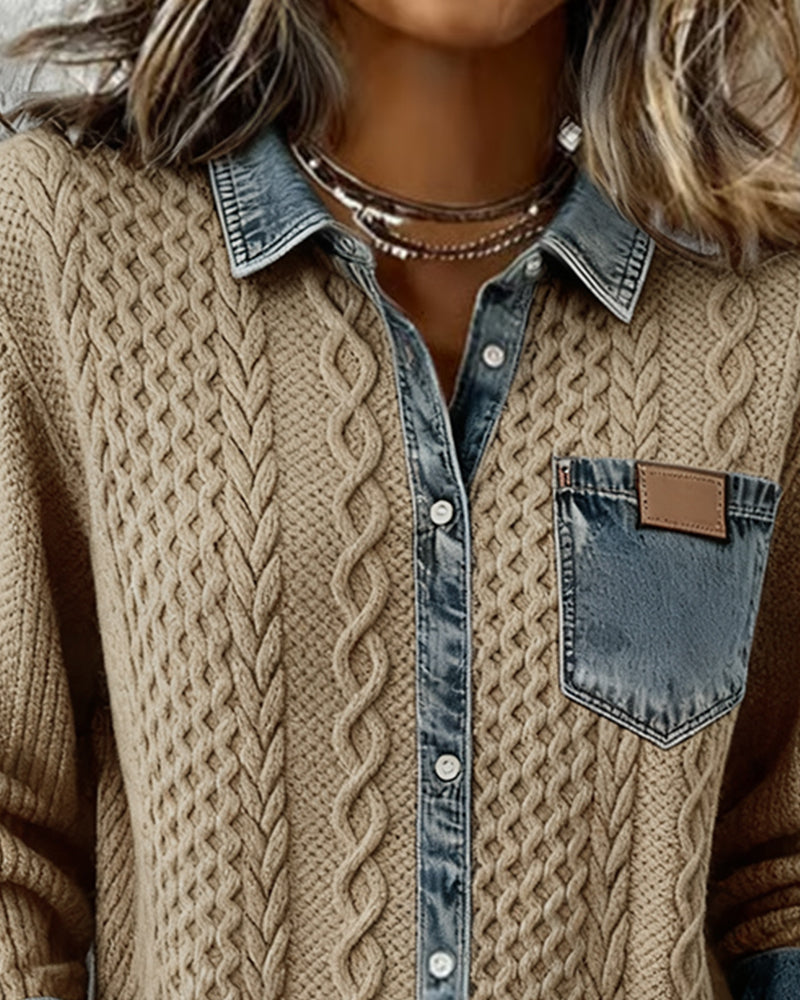 Camicia donna in maglia a trecce Ornella - foto 5