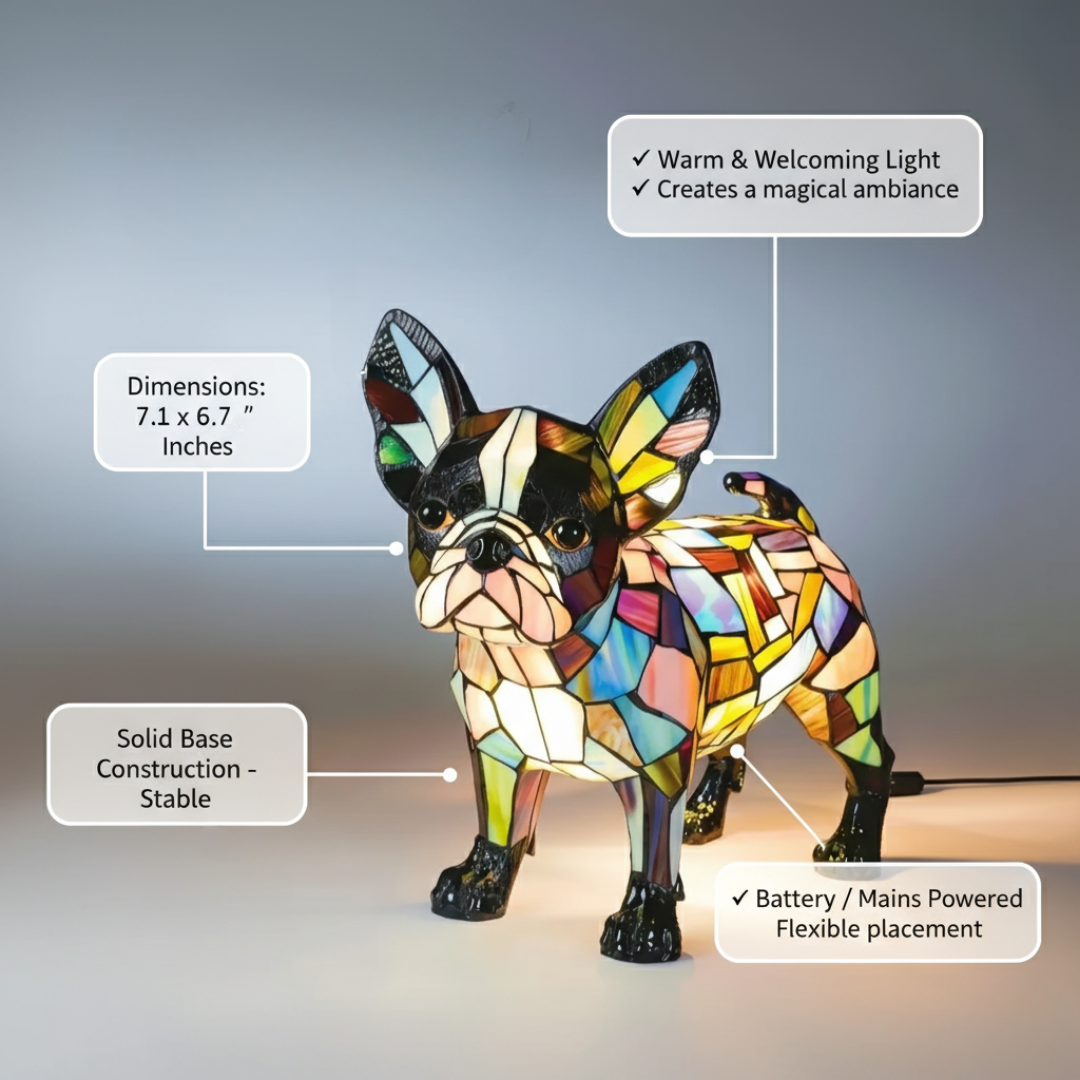 Boston Terrier – lampada a forma di Boston Terrier, foto 4