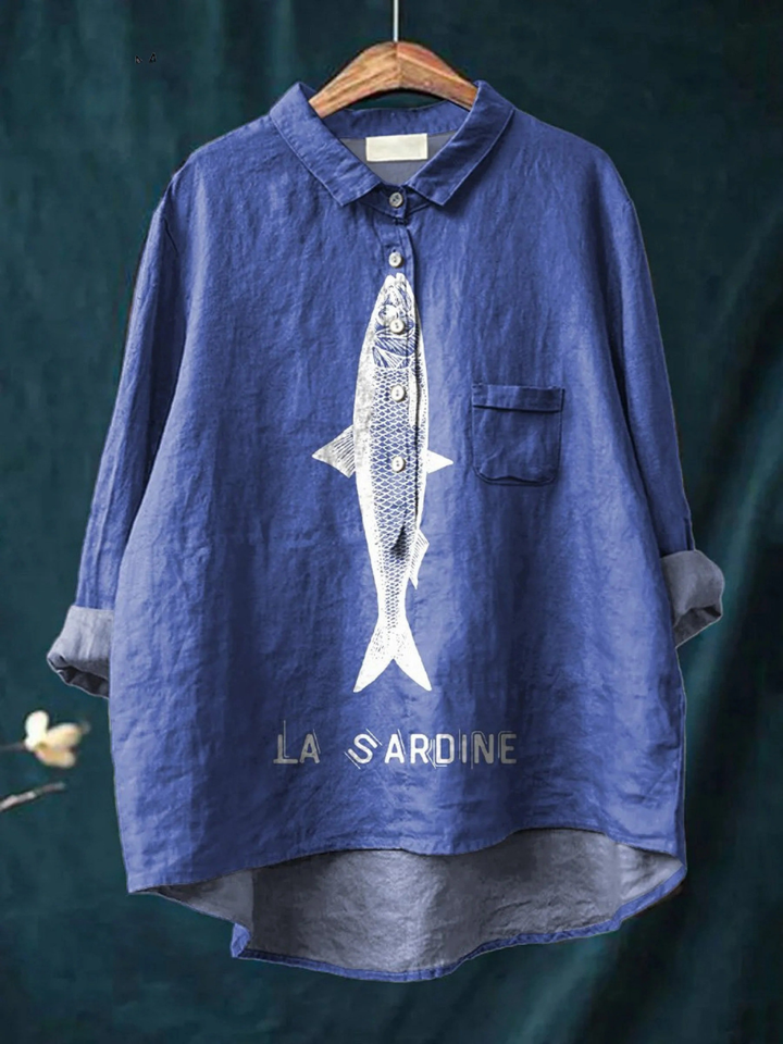 Donatella | T-shirt Casual con Stampa di Sardina
