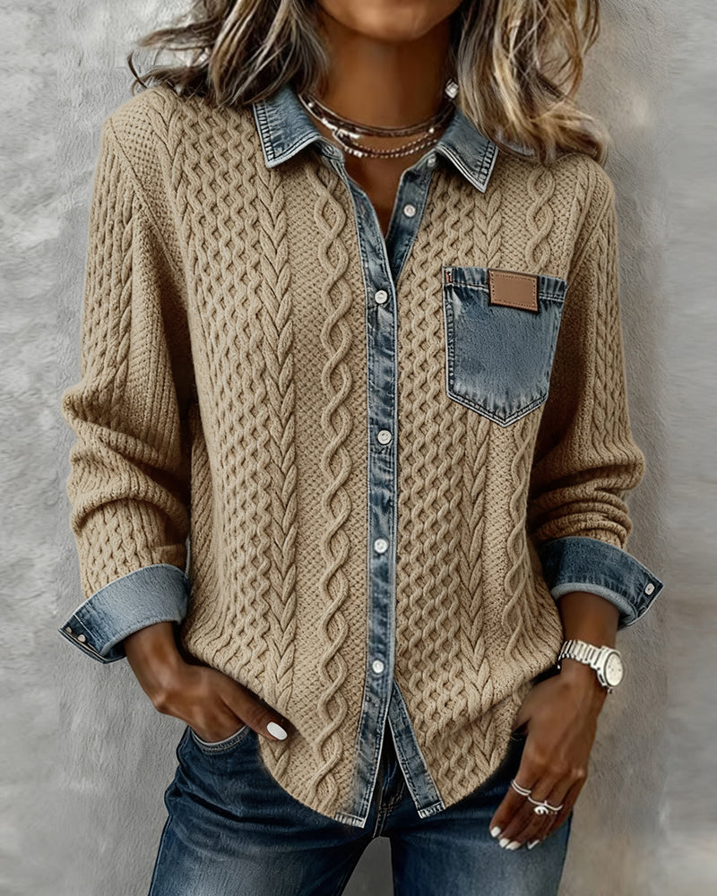 Camicia donna in maglia a trecce Ornella - foto 4