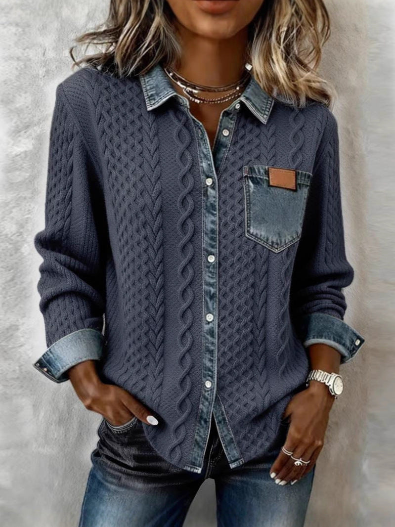 Camicia donna in maglia a trecce Ornella - foto 9