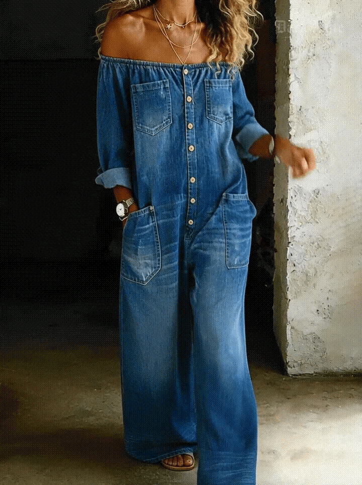 Isabella - Jumpsuit a maniche lunghe con spalle scoperte