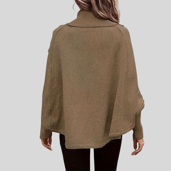 Poncho donna a collo alto con trecce Lorella - foto 7