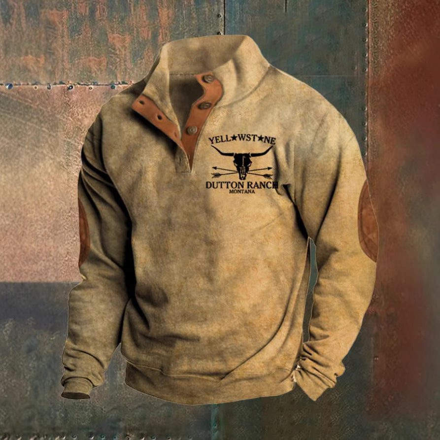 Felpa uomo beige con collo alto Augusto