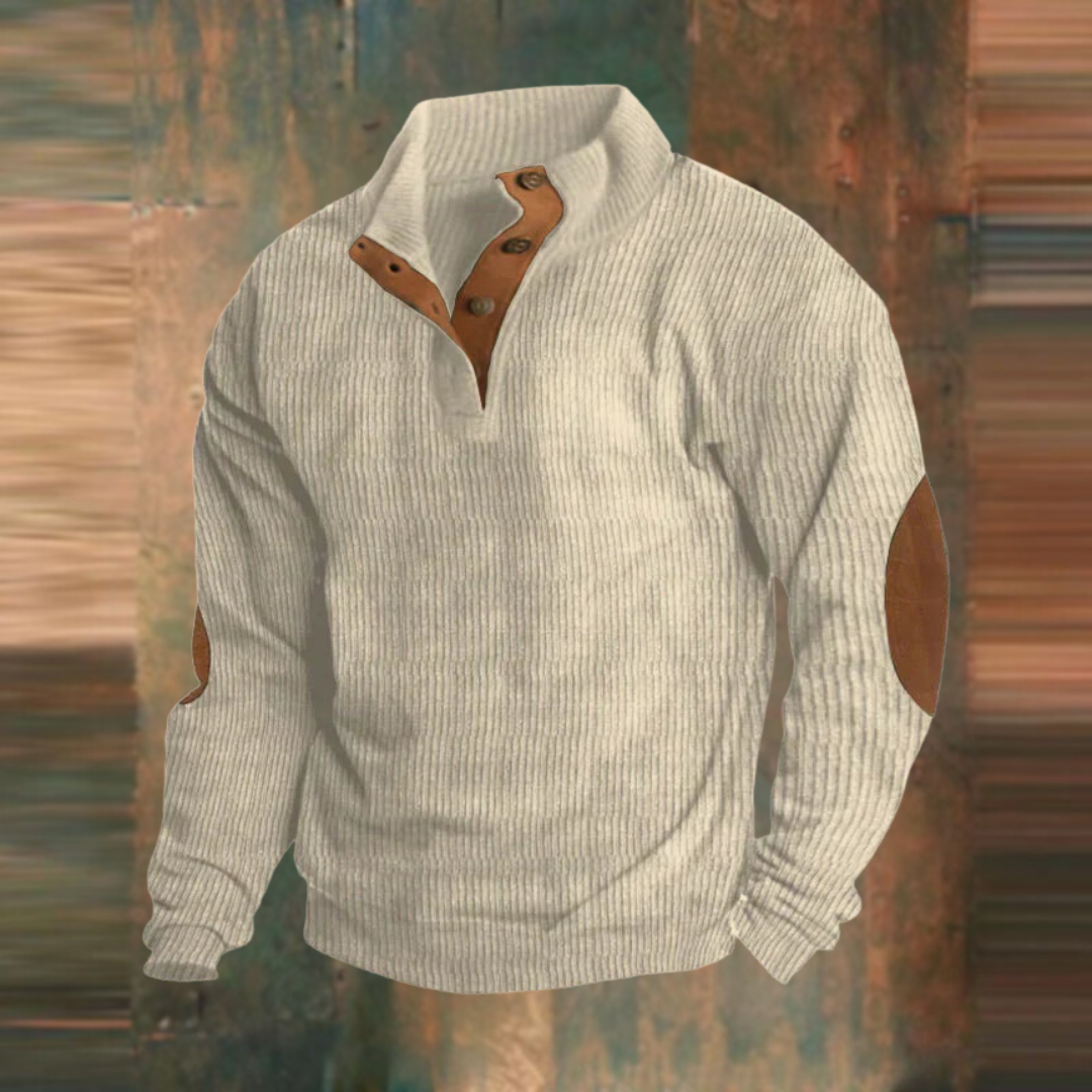 Maglione uomo a coste con collo abbottonato Agostino - foto 4