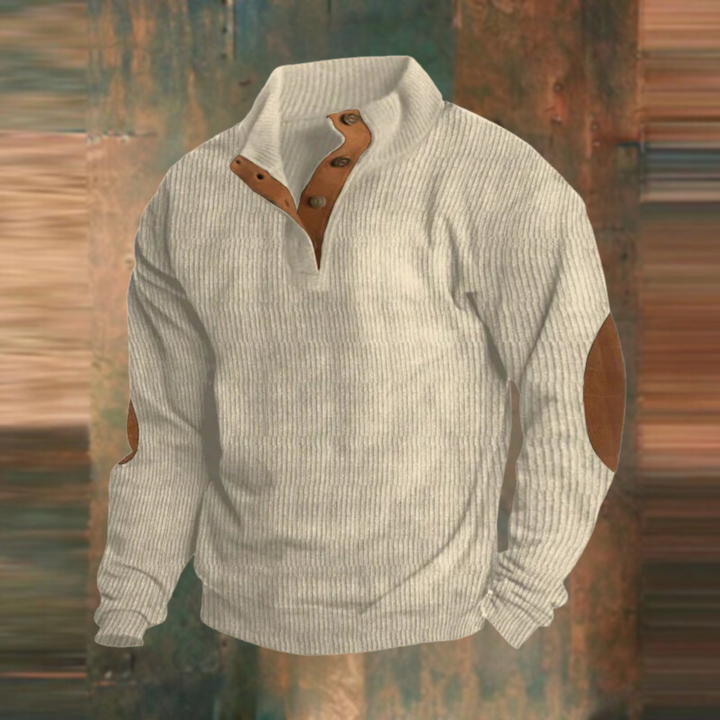 Maglione uomo a coste con collo abbottonato Agostino - foto 4
