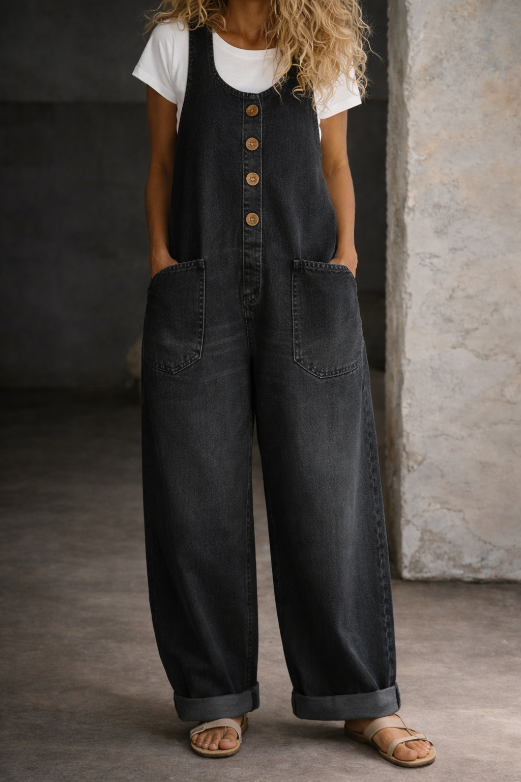 Irene - Salopette vintage in cotone lavato