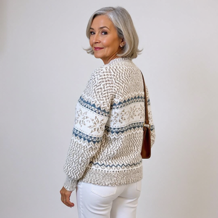 Rosanna | Maglione con fascia jacquard a fiocchi di neve