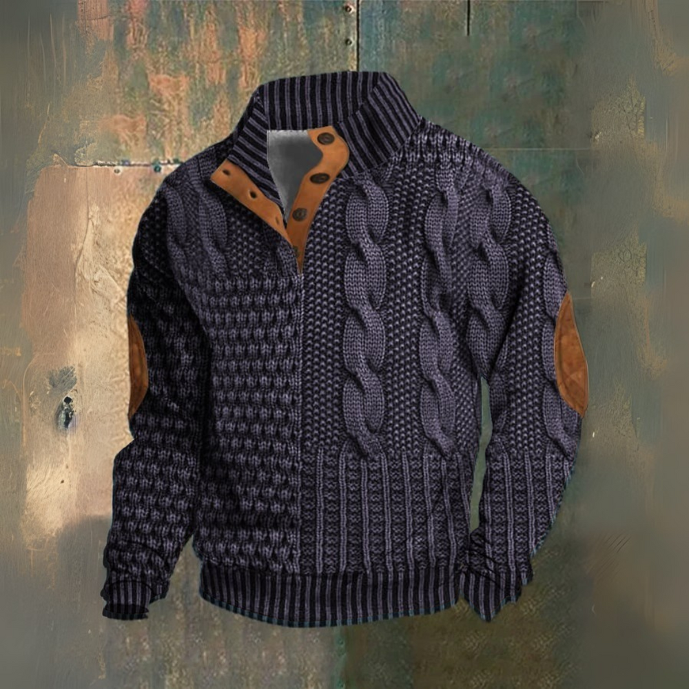 Maglione uomo a trecce con colletto alto Ernesto - foto 2