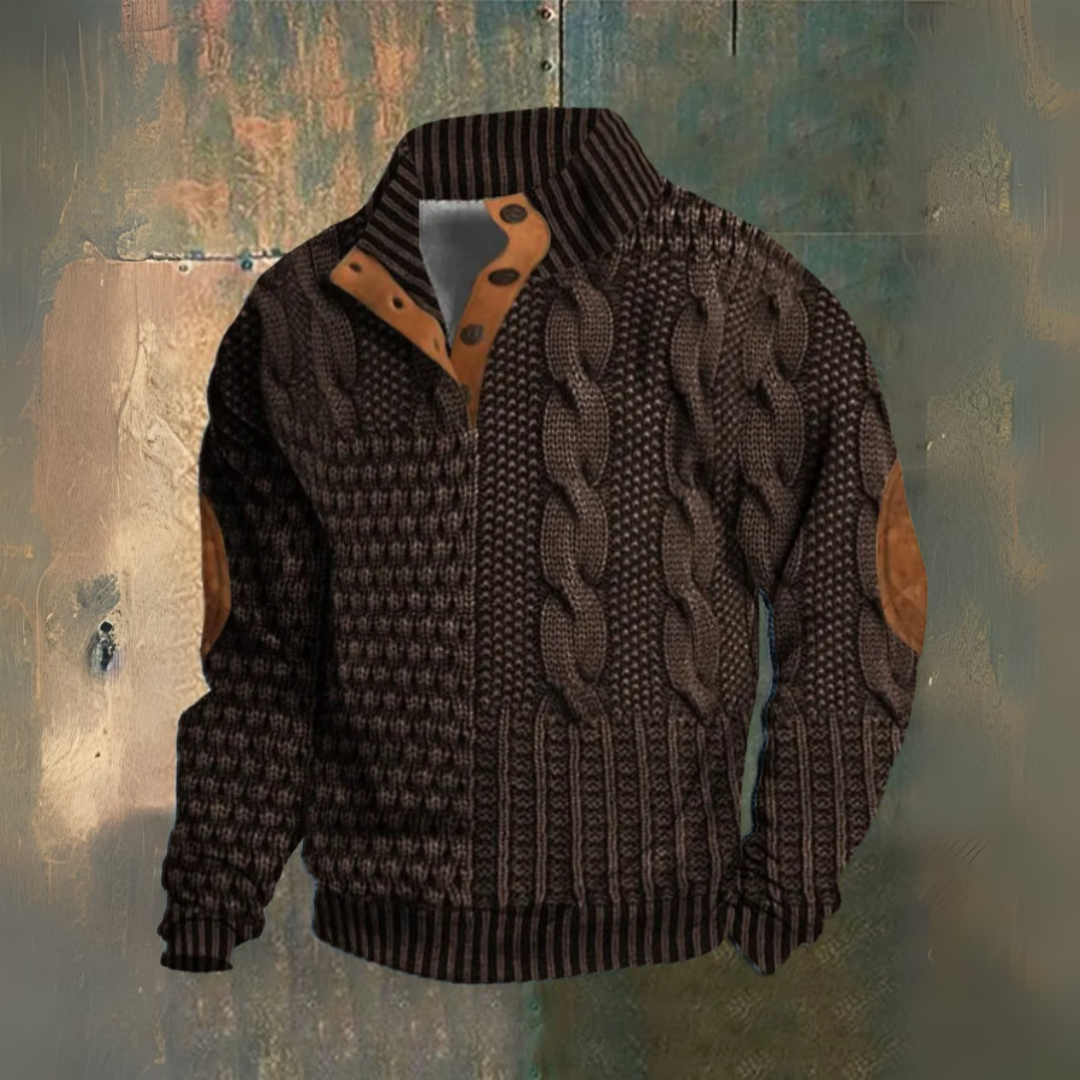 Maglione uomo a trecce con colletto alto Ernesto - foto 3
