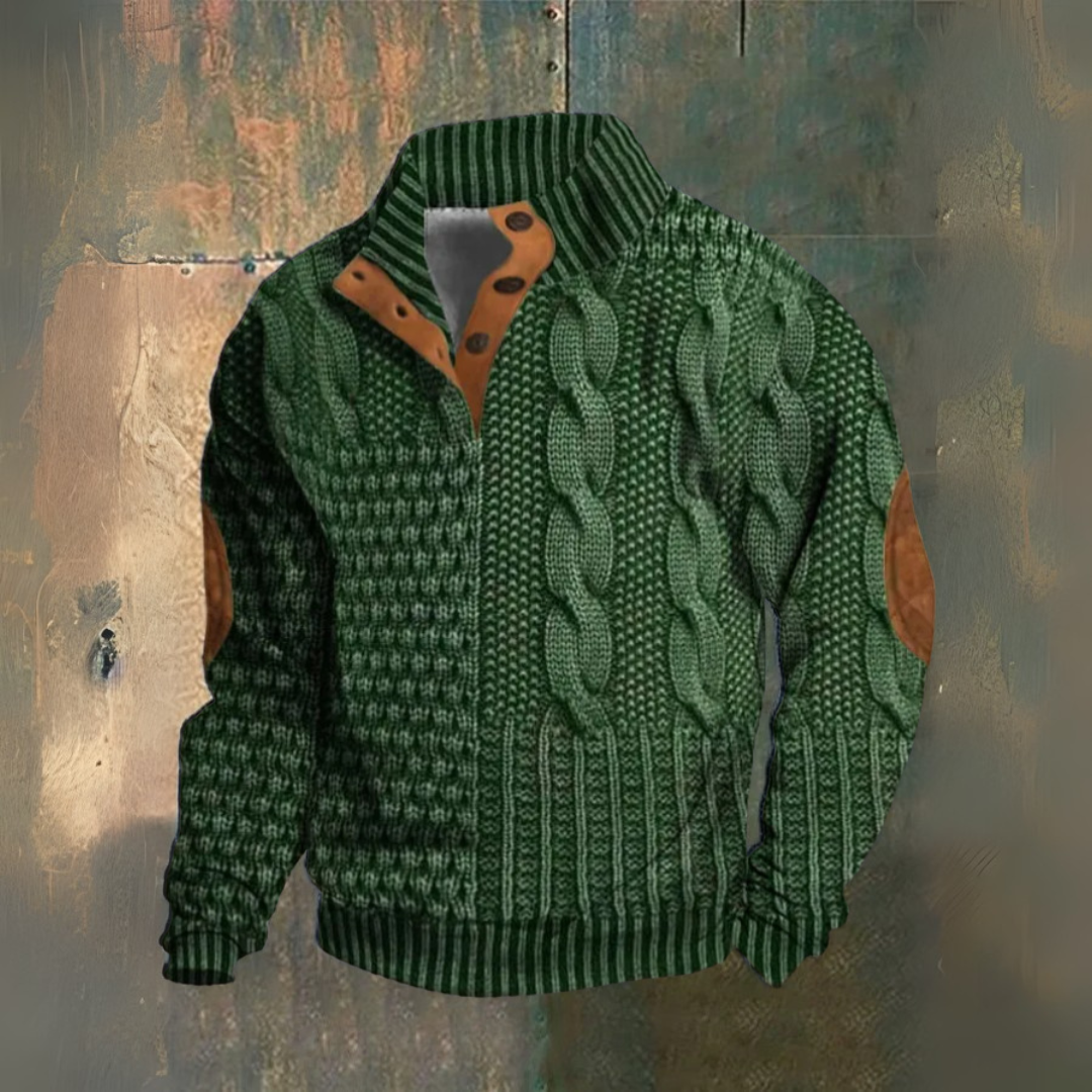 Maglione uomo a trecce con colletto alto Ernesto - foto 4