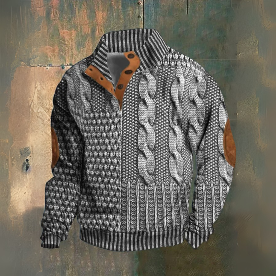 Maglione uomo a trecce con colletto alto Ernesto - foto 6