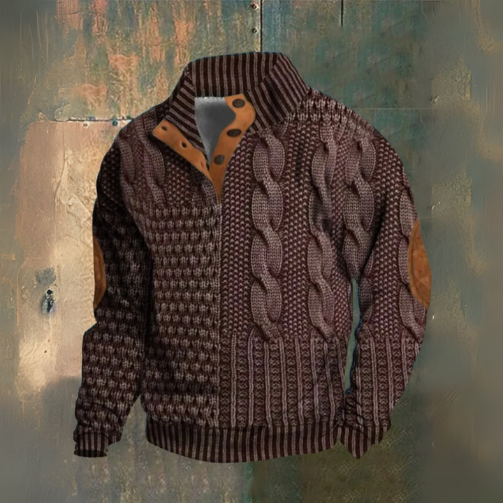 Maglione uomo a trecce con colletto alto Ernesto - foto 7