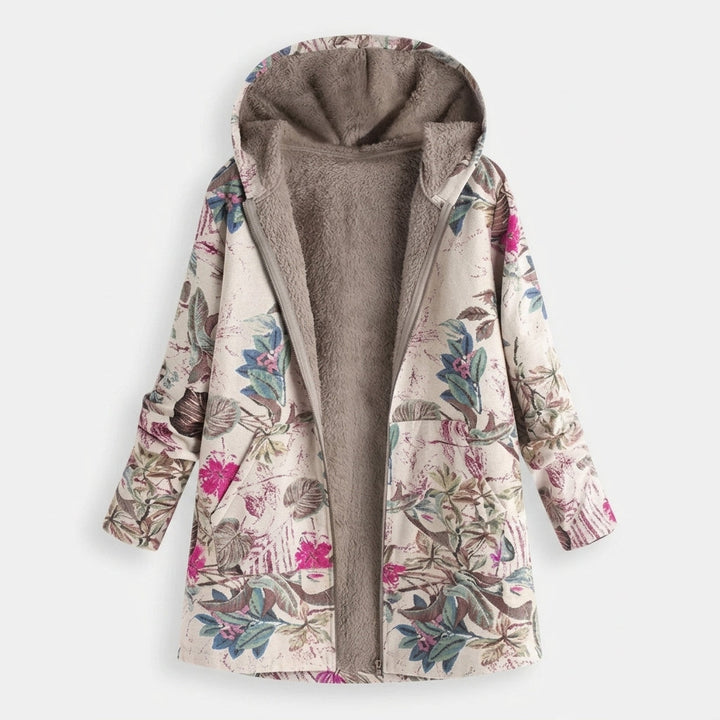 Guendalina | Giacca in pile pastello con motivo botanico
