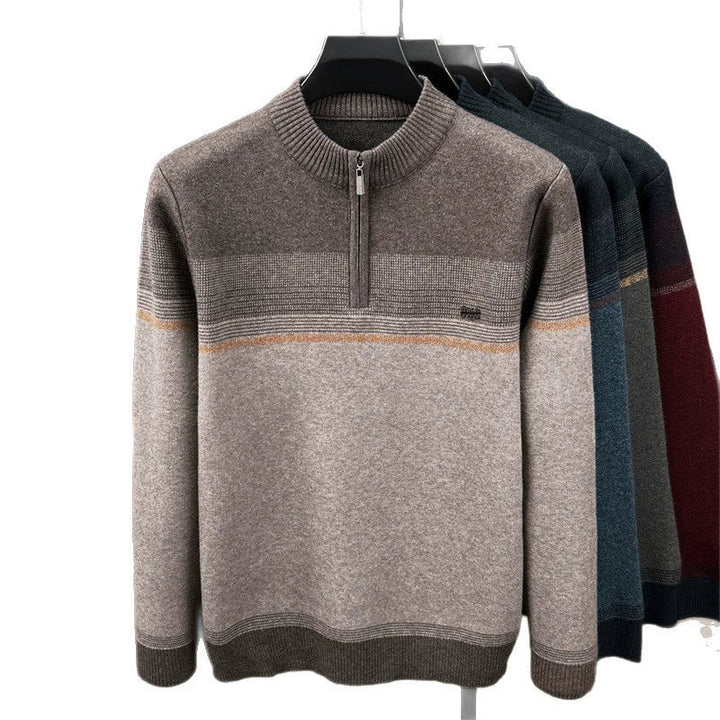 Maglione uomo a mezza zip con righe Andrea - foto 5