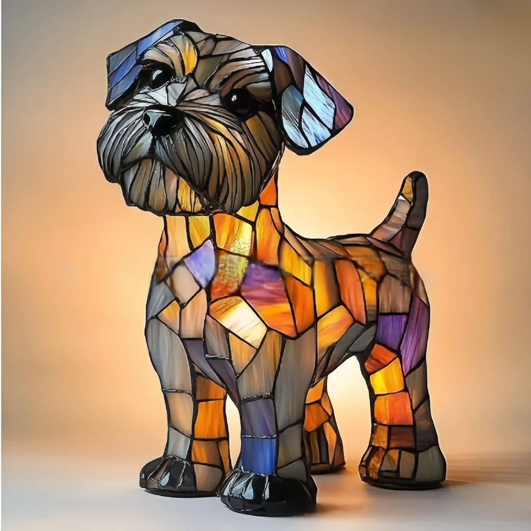 Dex – lampada magica a forma di cane con effetto vetro colorato
