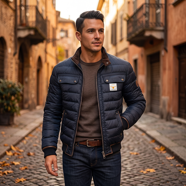 Giacca uomo vintage con colletto a contrasto Mario