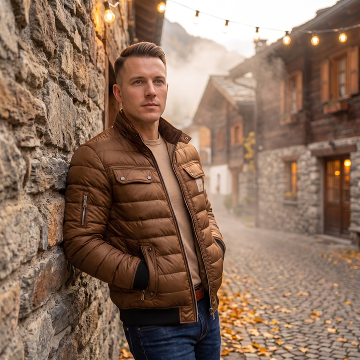 Giacca uomo vintage con colletto a contrasto Mario - foto 5