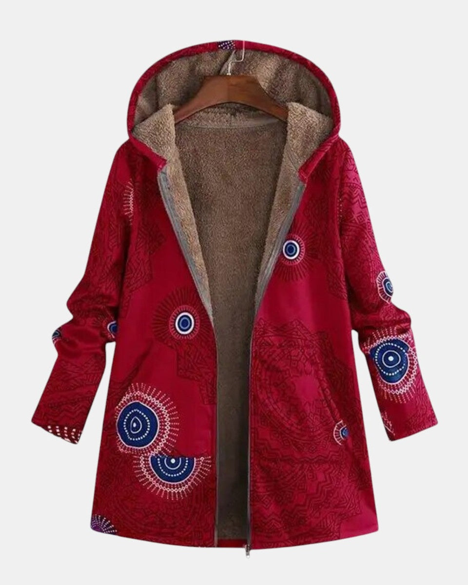 Ippolita | Giacca sherpa con motivo etnico