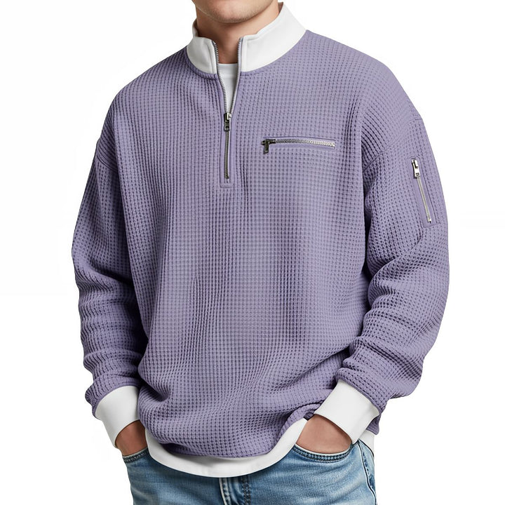 Maglione uomo a coste con mezza zip Giacomo - foto 8