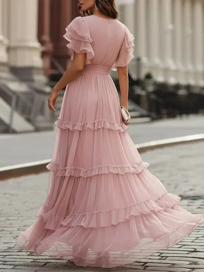 Luisa | Abito Maxi Elegante Rosa Chiaro