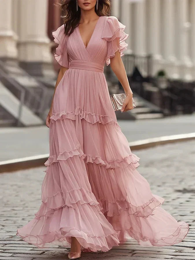 Luisa | Abito Maxi Elegante Rosa Chiaro