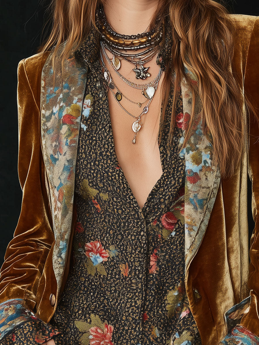 Anna | Blazer patchwork con inserti floreali, foto 3
