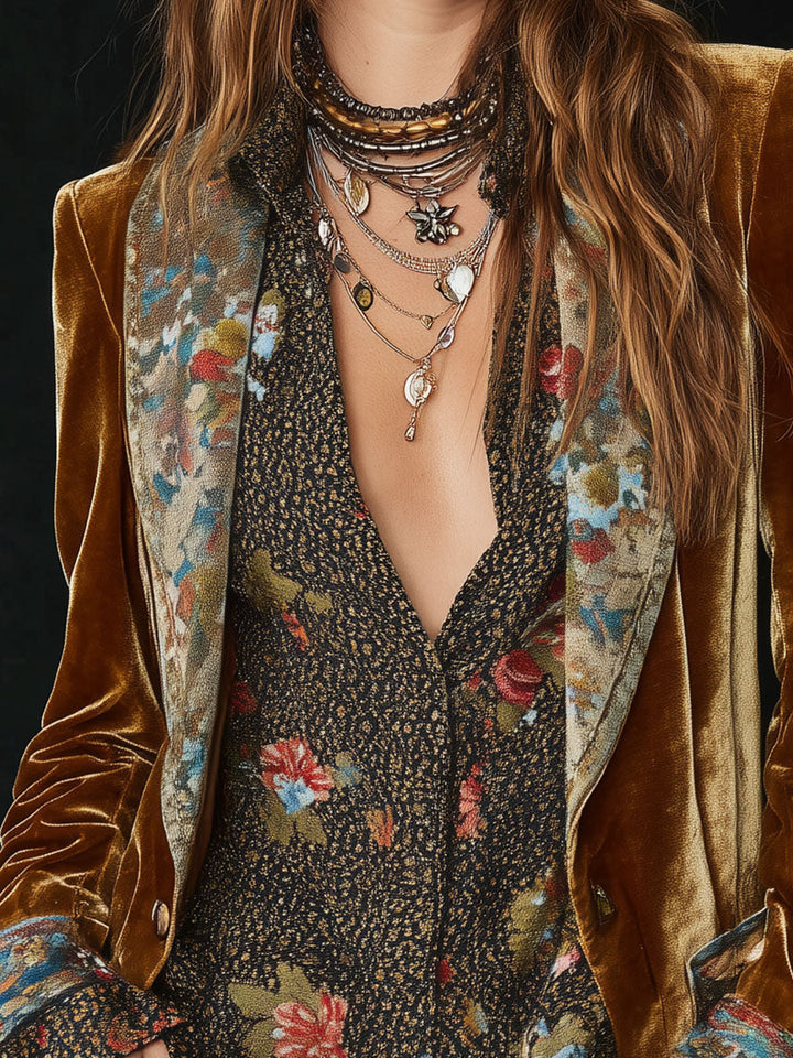 Anna | Blazer patchwork con inserti floreali, foto 3