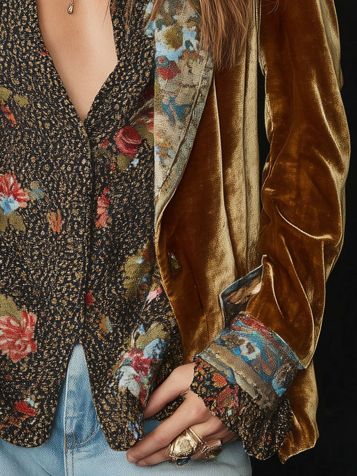 Anna | Blazer patchwork con inserti floreali, foto 4