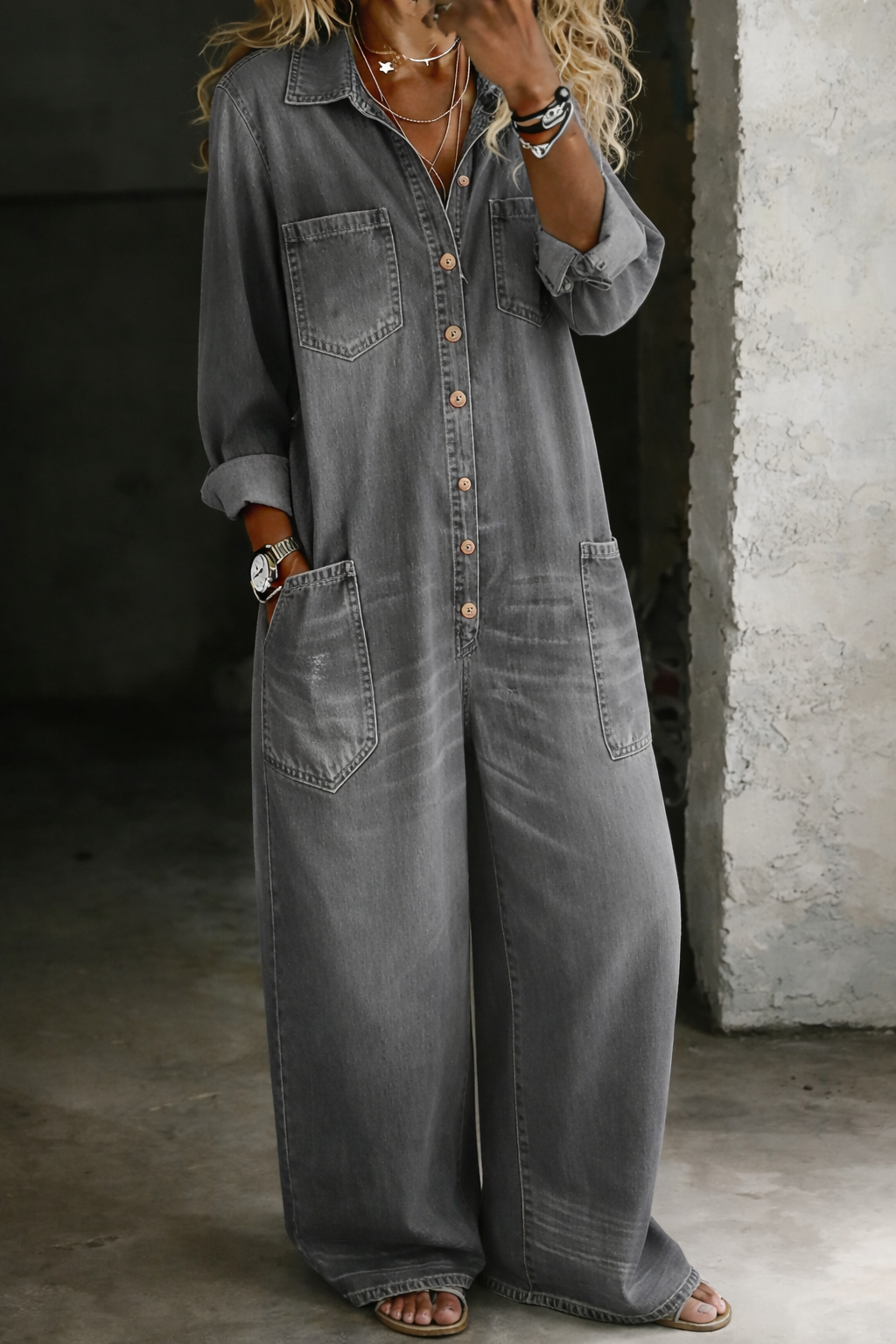Salopette comoda e casual Arianna – colore Grigio