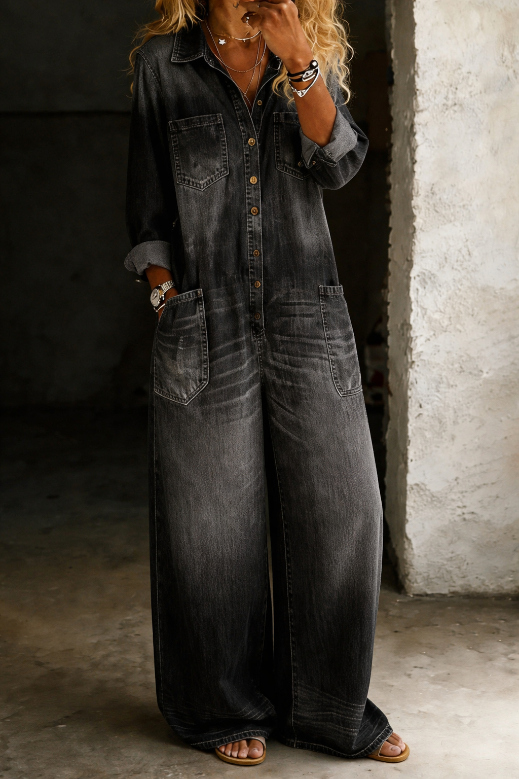 Salopette comoda e casual Arianna – colore Nero