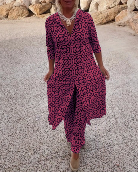 Insieme Eleganza Geometrica Aurora – colore Fucsia