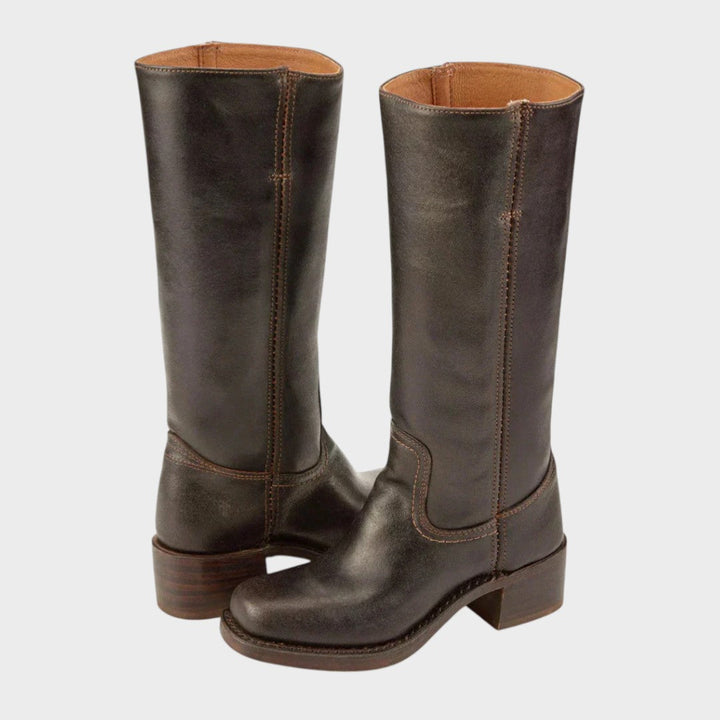 Stivali Classici da Equitazione con Gambale Alto Bianca – colore Marrone scuro