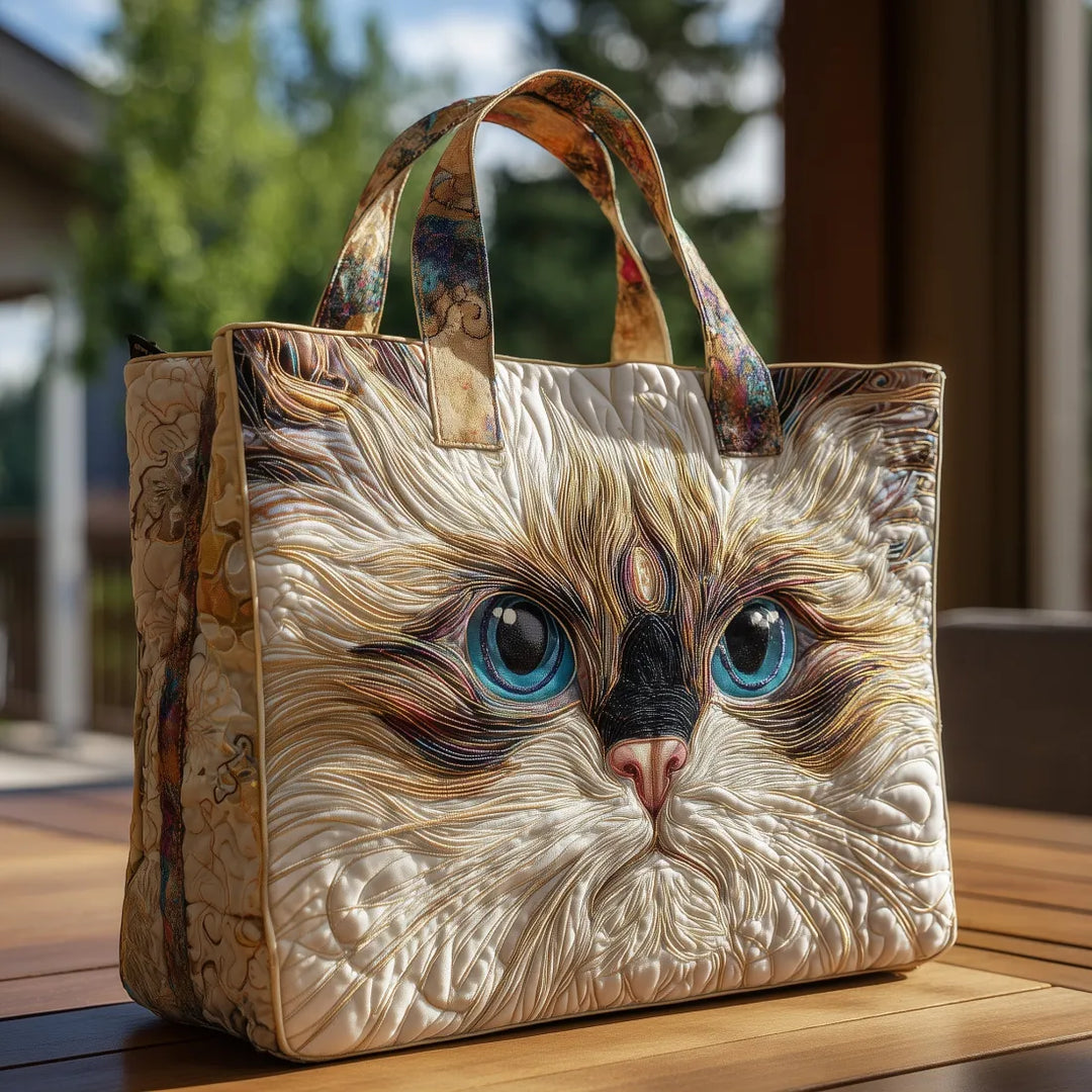 Borsa Artigianale – Gattina Blu e Bianca