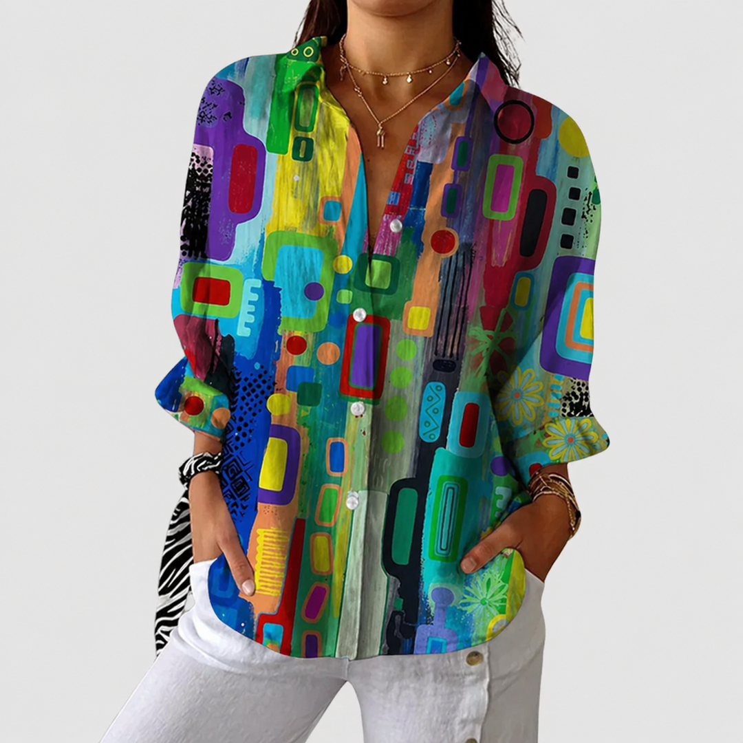 Blusa leggera e colorata stampata Carlotta