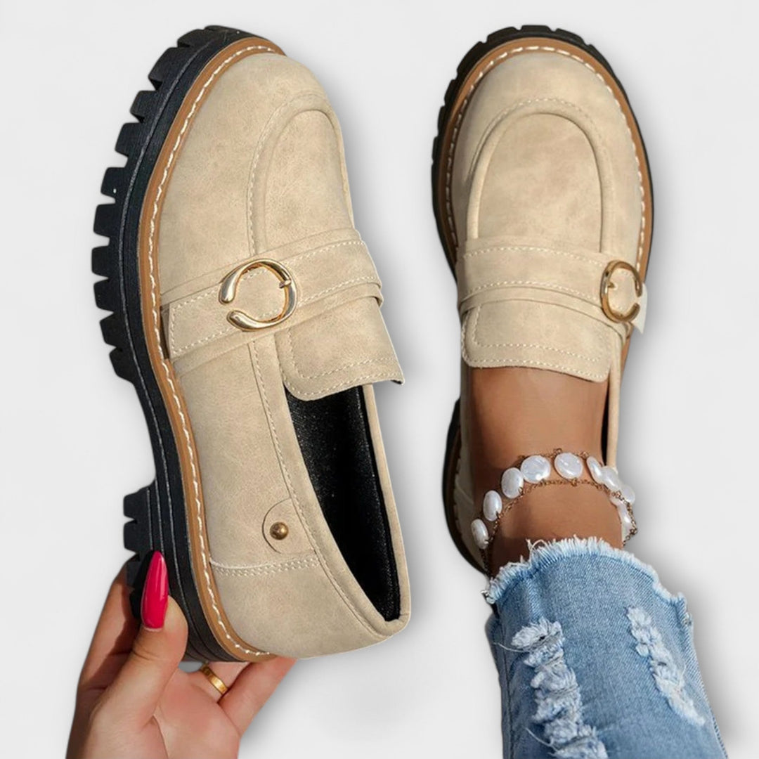 Mocassini Casual a Punta Tonda Carlotta – colore Beige