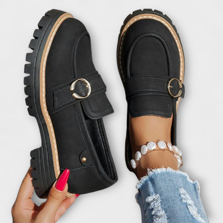 Mocassini Casual a Punta Tonda Carlotta – colore Nero