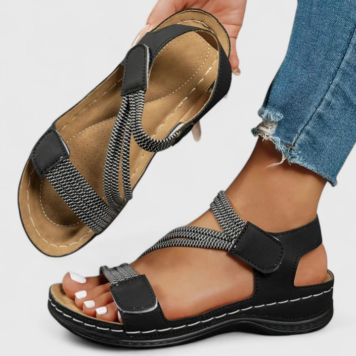 Sandali Ortopedici Confortevoli Carlotta – colore Nero