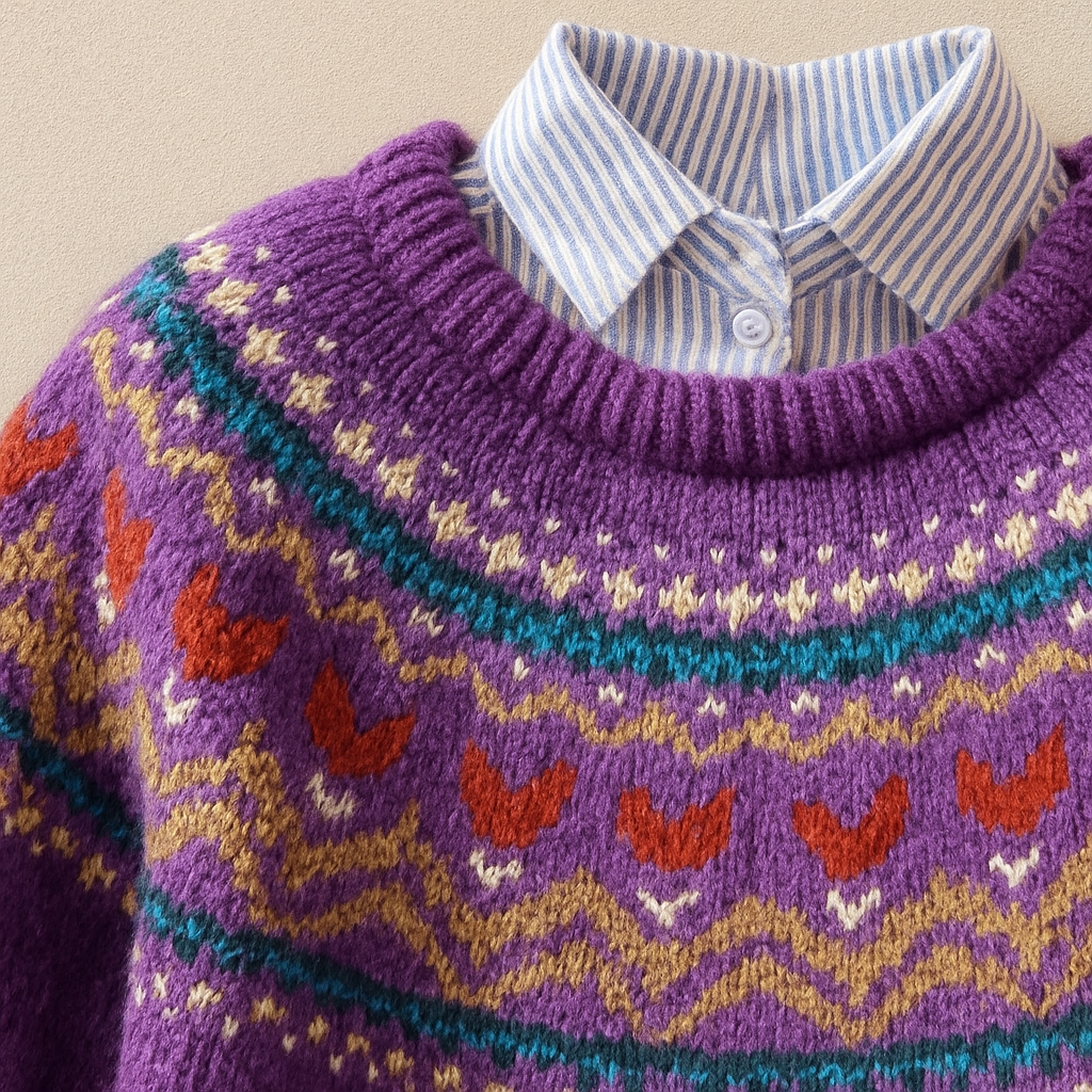 Maglione vintage classico in maglia Carmela
