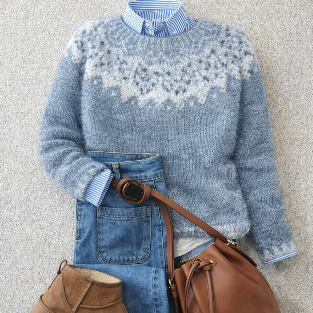 Maglione nordico in maglia tradizionale Carolina – colore Blu